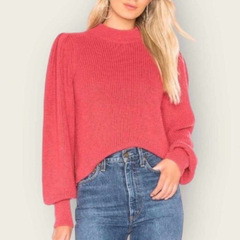 Eleven Six Mia Baby Alpaca Mock Neck Balloon Sleeve Puff Shoulder